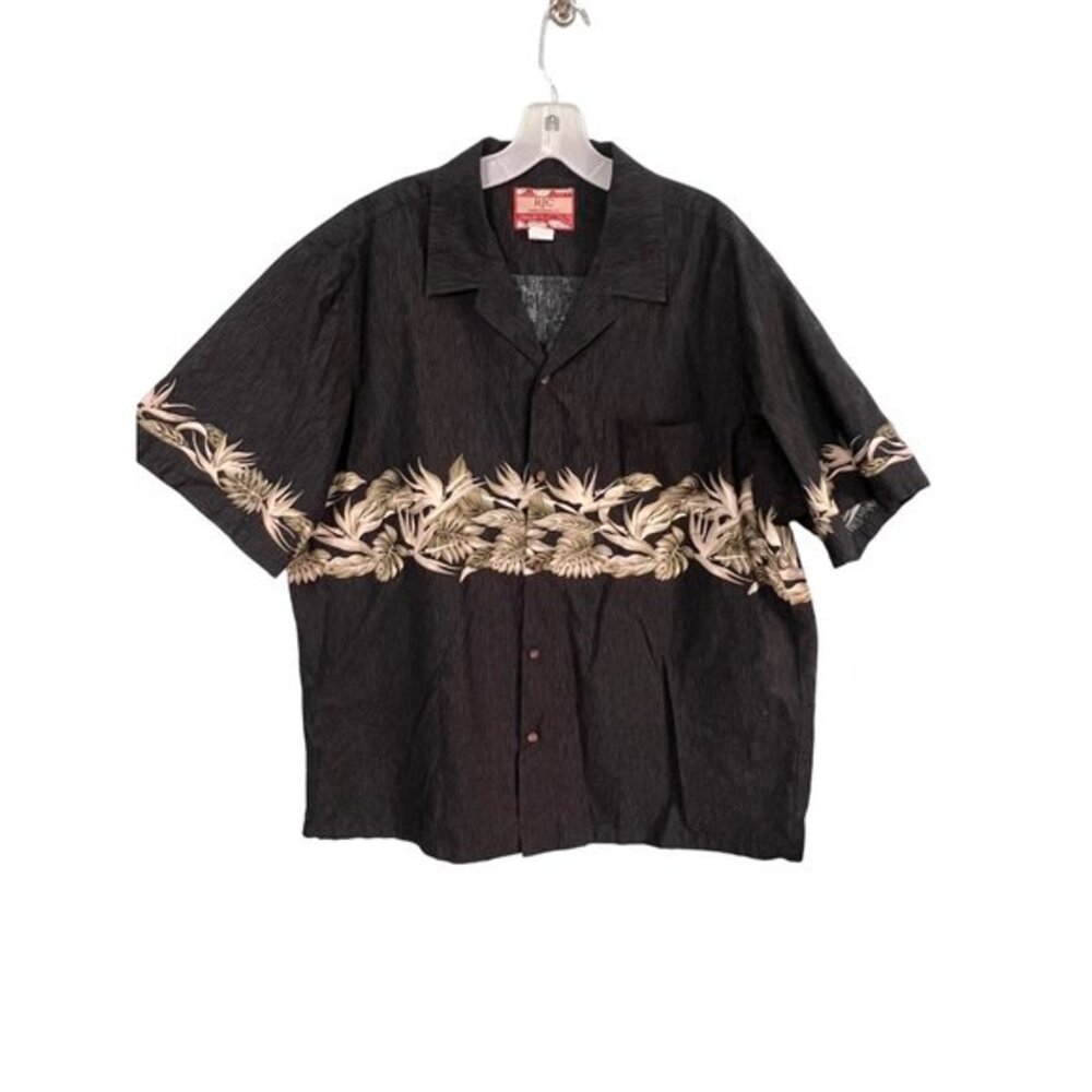 RJC Dark Gray Hawaiian Short Sleeve Button Down Shirt Size 2XL